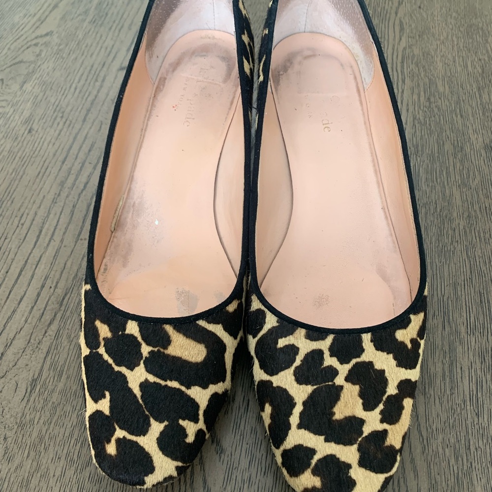 Kate Spade Brown and Black Flats with Animal Print